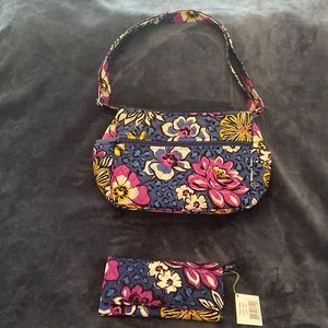 Vera Bradley Purse And Wallet in African Violet Pattern